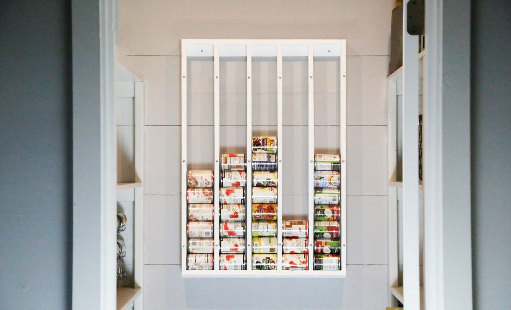 Wall-mounted canned food storage