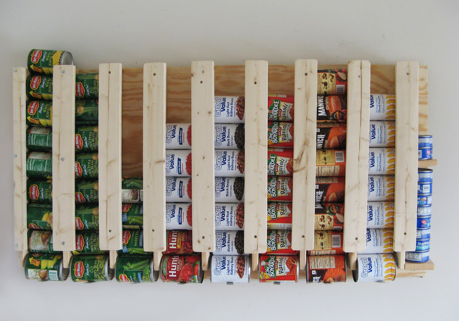 Organize Your Foods with Wall Mounted Canned Food Storage